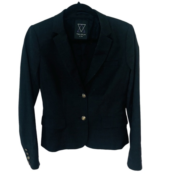 Aritzia Talula Black 2 Button Blazer SZ 6 - Picture 2 of 11